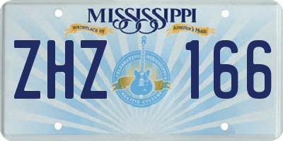 MS license plate ZHZ166
