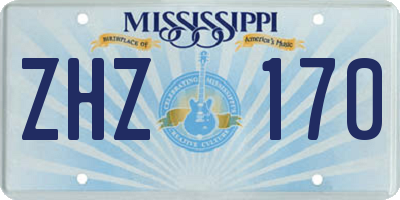 MS license plate ZHZ170