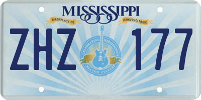 MS license plate ZHZ177