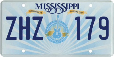 MS license plate ZHZ179