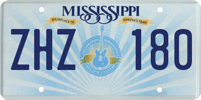 MS license plate ZHZ180