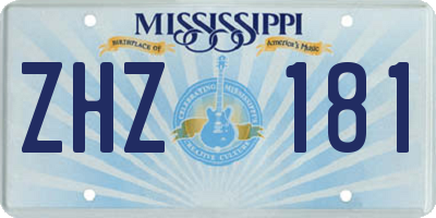 MS license plate ZHZ181