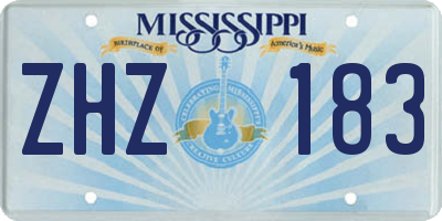 MS license plate ZHZ183