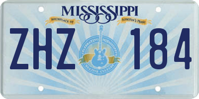 MS license plate ZHZ184