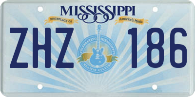 MS license plate ZHZ186