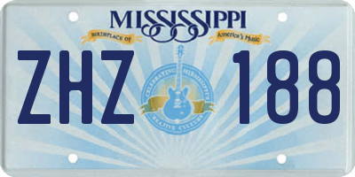 MS license plate ZHZ188