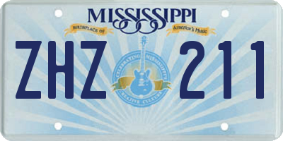 MS license plate ZHZ211