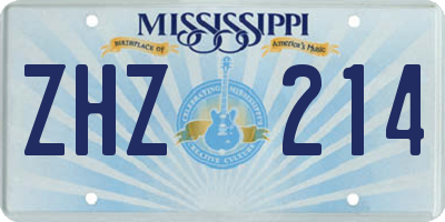 MS license plate ZHZ214