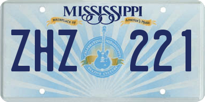 MS license plate ZHZ221