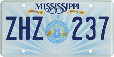 MS license plate ZHZ237