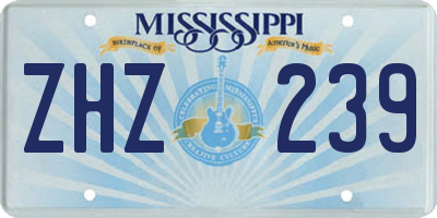 MS license plate ZHZ239