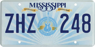MS license plate ZHZ248