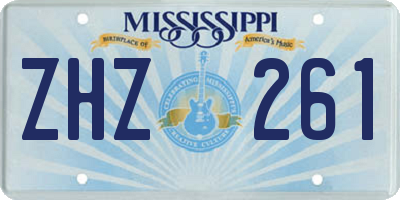 MS license plate ZHZ261