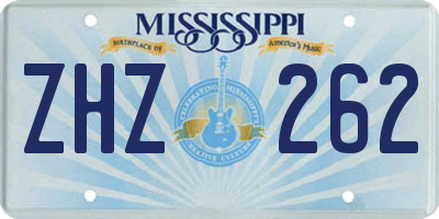 MS license plate ZHZ262
