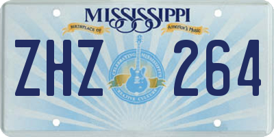 MS license plate ZHZ264