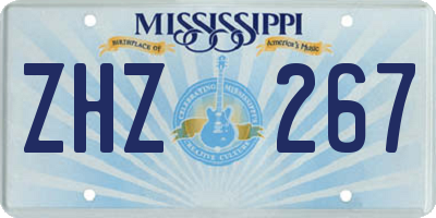 MS license plate ZHZ267