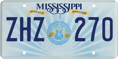 MS license plate ZHZ270
