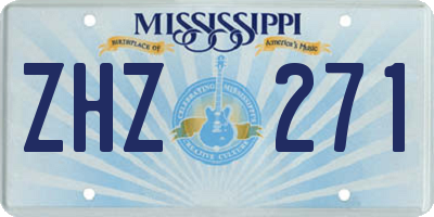 MS license plate ZHZ271