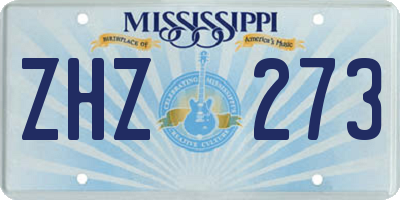 MS license plate ZHZ273
