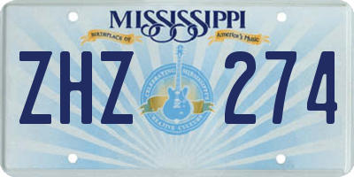MS license plate ZHZ274