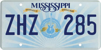 MS license plate ZHZ285