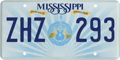 MS license plate ZHZ293