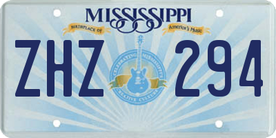 MS license plate ZHZ294