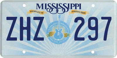 MS license plate ZHZ297