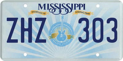 MS license plate ZHZ303