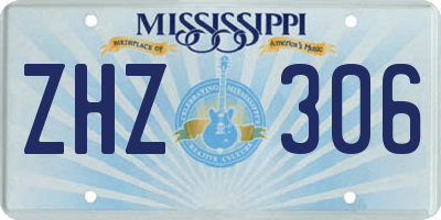 MS license plate ZHZ306