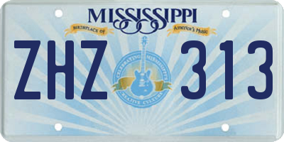 MS license plate ZHZ313