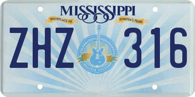 MS license plate ZHZ316