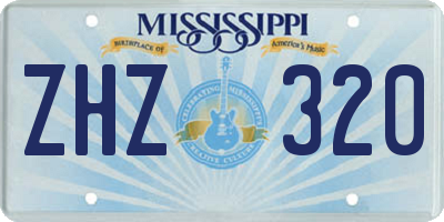 MS license plate ZHZ320
