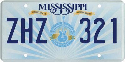 MS license plate ZHZ321