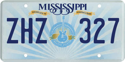 MS license plate ZHZ327