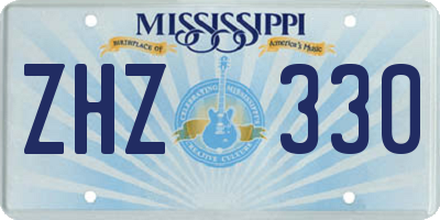 MS license plate ZHZ330