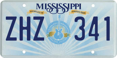 MS license plate ZHZ341
