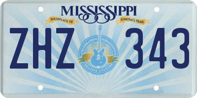 MS license plate ZHZ343