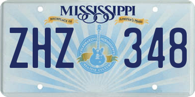 MS license plate ZHZ348