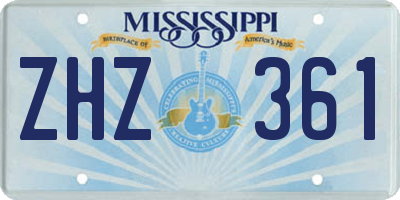 MS license plate ZHZ361