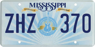 MS license plate ZHZ370