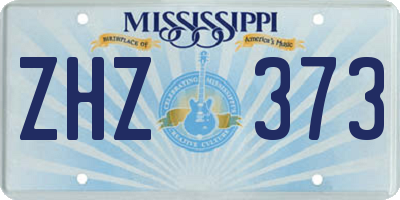 MS license plate ZHZ373
