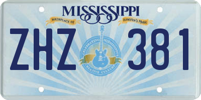 MS license plate ZHZ381