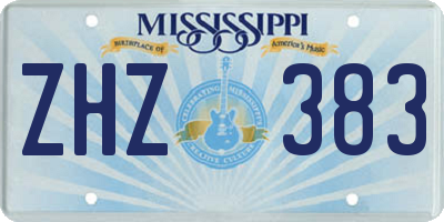 MS license plate ZHZ383