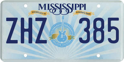 MS license plate ZHZ385