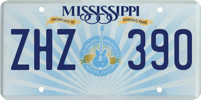 MS license plate ZHZ390