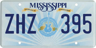 MS license plate ZHZ395