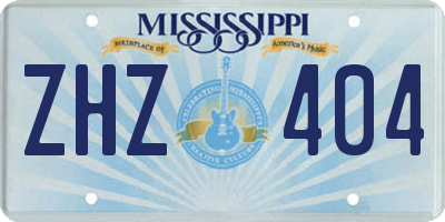 MS license plate ZHZ404