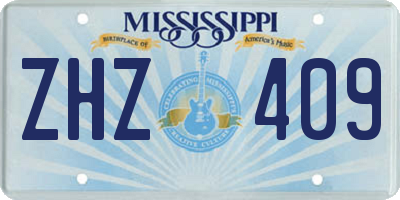 MS license plate ZHZ409