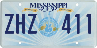 MS license plate ZHZ411